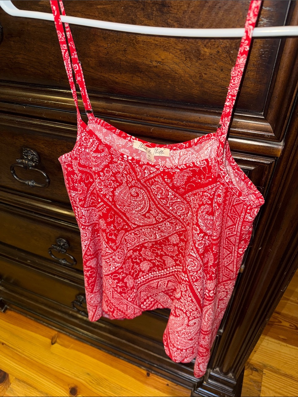 Red Paisley Spaghetti-Strap Camisole - NWOT